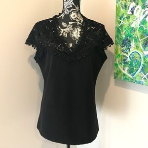 Olivia Blu Black Lace Top